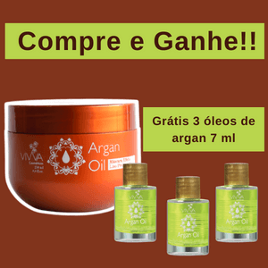 Máscara de Argan 250 gr + 3 óleos de Argan Vivva Cosméticos